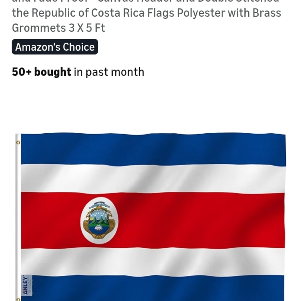 Costa Rica Flag Outdoors Banner - Red White Blue